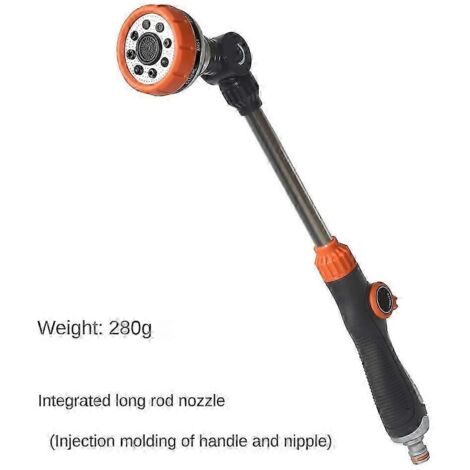 47cm Watering Gun Garden Nozzle 180° Adjustable Car Wash Water Spray Gun 8 Patterns Spray Lawn Watering Multi-Function Tools 26-27s