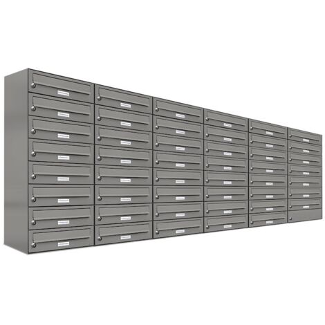 47er Premium Briefkasten Aluminiumgrau RAL Farbe 9007 für Außen Wand Postkasten