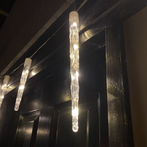 4.7m Set of 10 In-Lit Icicle Lights with 40 LEDs in Cool White