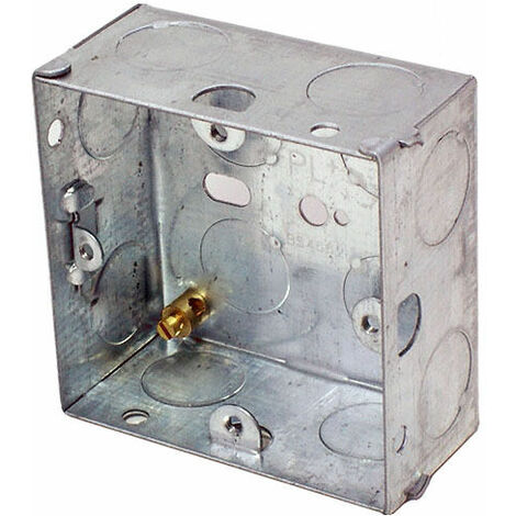 47mm SINGLE METAL BACK BOX 1 GANG WALL PATTRESS UK FLUSH MOUNT
