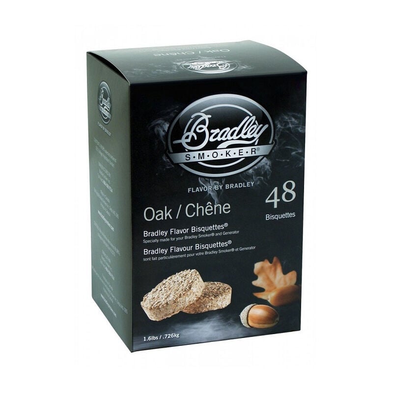 Pack 48 Bisquettes de fumage Bradley Smoker - Chêne