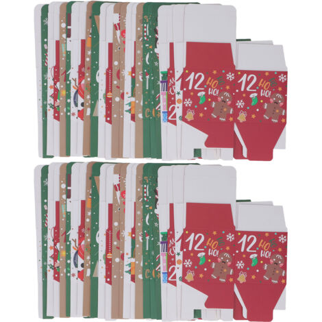 48 Boîtes Cadeaux de Noël avec Motifs Adorables et Couvercles pour Bonbons et Fêtes