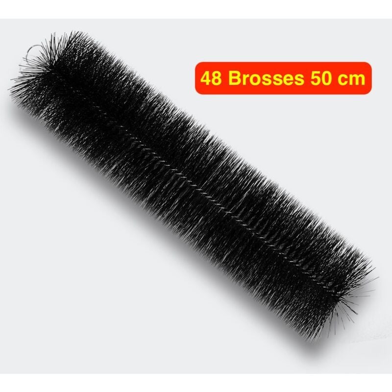 Le Poisson Qui Jardine - 48 Brosses De Filtration 50 cm Pour Filtre De Bassins De Jardin - Noir