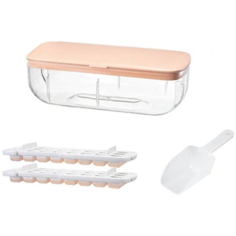 48 Glacière double en silicone grande capacité, boîte de rangement pour glace, rose--