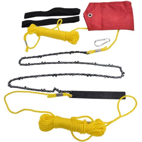 48 Inch Tree Limb Hand Rope Chain Saw 63 Teeth High Hardness Comfortable Handle Folding Pocket Chainsaw for Tree Pruning
