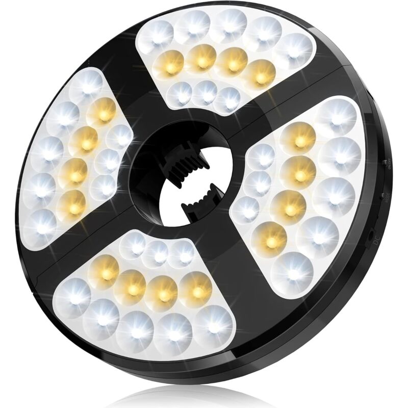 48 led Parasol Lumières Économie d'énergie Rechargeable usb Parasol Lumière 72 heures d'éclairage avec 3 modes d'éclairage Pince élastique réglable