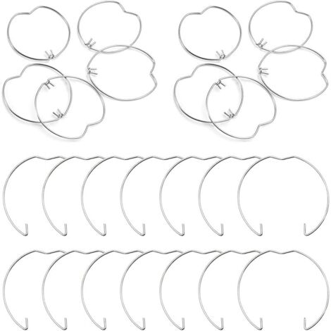 48 Pièces Anneaux de Fixation à Ressort de Lampe pour Spot GU10 MR16 Anneaux à Ressort de Retenu Anneau Clips pour Ampoule Halogène LED ou Spot Encastré Argenté