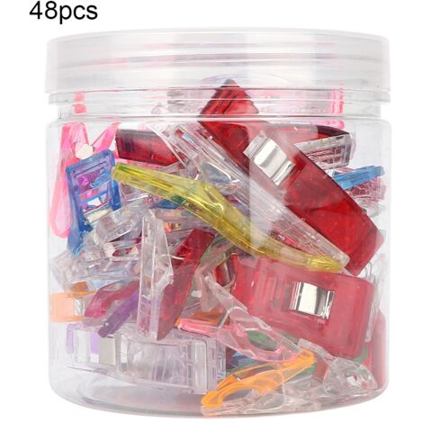 48 pièces Attaches Couture Wonder Clips pour Patchwork et Tricot, Clips de Serrage
