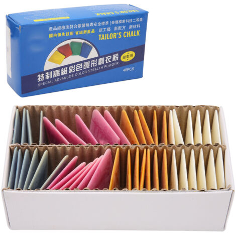 48 pièces de craie tailleur automatique effaçable pour tissu, craie de couture professionnelle multicolore pour patchwork