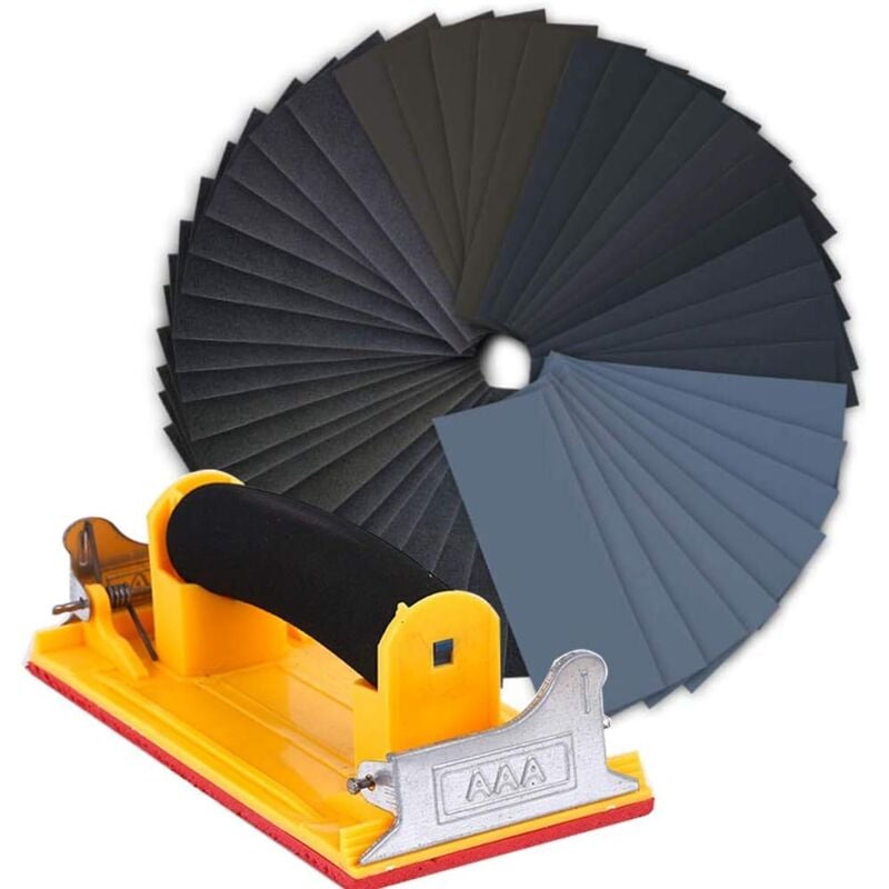 Image of 48 Stück Schleifpapier mit Körnung 120 bis 7000, 9 x 3,6 Zoll, zum Schleifen von Möbeln und Autos