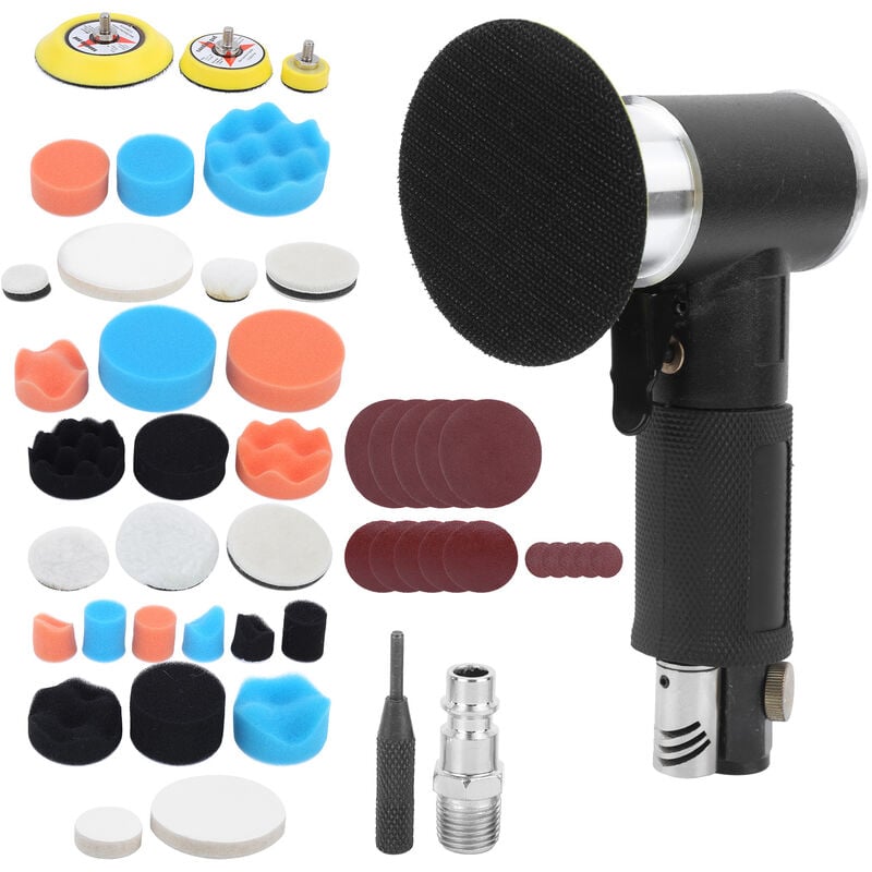 ZY - Jeffergarden 48 pièces ponceuse à air noir excentrique pneumatique voiture cirage polissage ponceuse at 1500 (buse d'air européenne) Buse à air