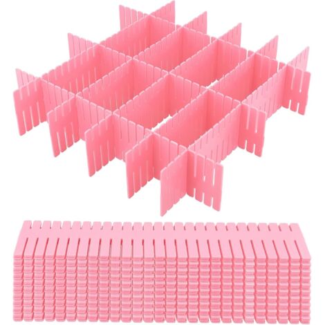 48 Pieces Separateur Tiroir, Organisateur Tiroir Cuisine, Réglable Grille Diviseur de pour Salle Bain, Chaussettes, Cosmétiques (32 x 7 cm) -