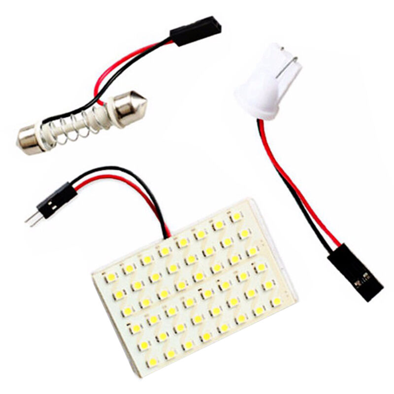 

Asupermall - 48 SMD 3528 48 Panel LED Lampara de mapa de lectura de coche blanca Lampara de techo interior de domo automatico Luz de techo con