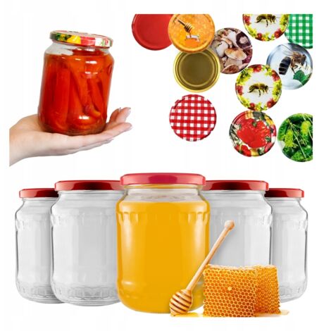 48 tarros de cristal de 720 ml para mermelada, miel, conservas y pepinos