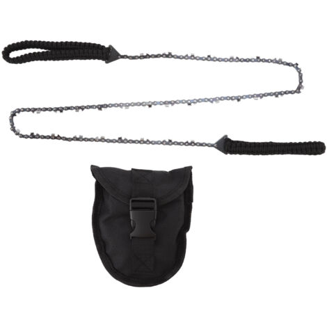 48-Zoll-Handkettensäge mit 64 Gliedern und 31 3/8-Zoll-Klingen – Schwarzes Paracord – Gartenarbeit & Überleben