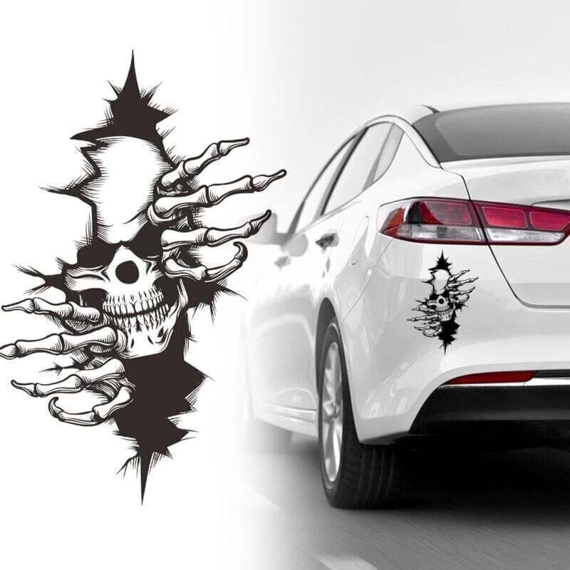 480 Horror Skull Car Sticker: Stylish and cool skull design to make your beloved car even more special and eye-catching. Simple yet exceptional