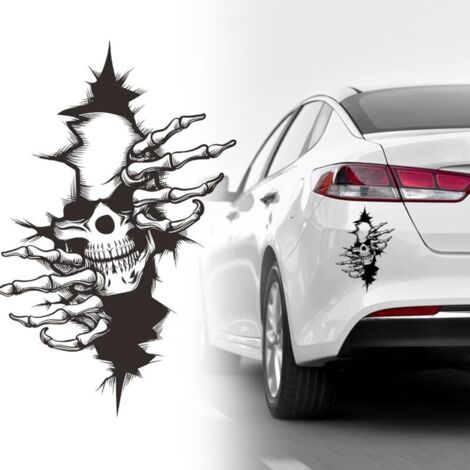 480 Horror-Totenkopf-Autoaufkleber: Stilvolles und cooles Totenkopf-Design, das Ihr Auto noch einzigartiger und auffälliger macht. Schlichtes, aber außergewöhnliches Horror-Totenkopf-Design.