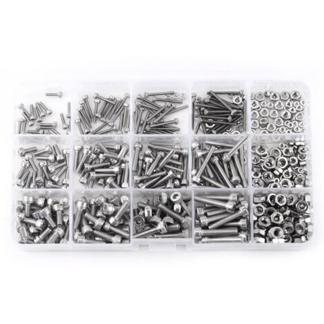 480 pièces M2 M3 M4 en acier inoxydable SS304 vis à tête cylindrique à six pans creux et ensemble d'écrous