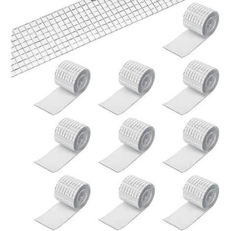 4800 Pièces Miroirs Auto-Adhésifs Carreaux de Mosaïque, Argent Autocollant Mural Miroir en Verre, Mini Autocollants Carrés en Mosaïque de Verre pour DIY Disco Party Decor (5 x 5 mm)