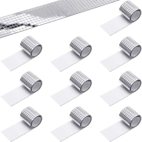 4800 Pièces Miroirs Auto-Adhésifs Carreaux de Mosaïque, Autocollant Mural Miroir en Verre, Autocollants Carrés en Mosaïque de Verre Mini Autocollants Miroir pour DIY Disco Party DIY Decor (5 x 5 mm)