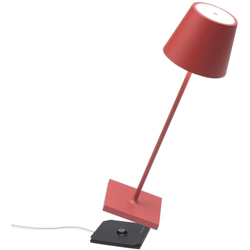 Lampe de table led rechargeable et dimmable Poldina Pro Rouge