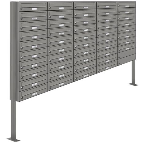 48er Premium Standbriefkasten  RAL 9007 freistehend Postkasten Ständer 5x10