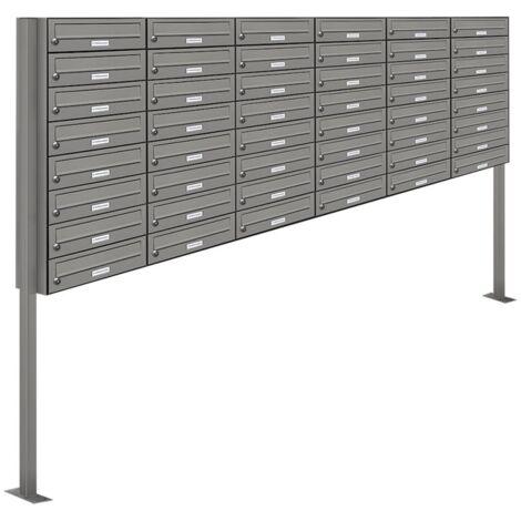 48er Premium Standbriefkasten  RAL 9007 freistehend Postkasten Ständer 6x8