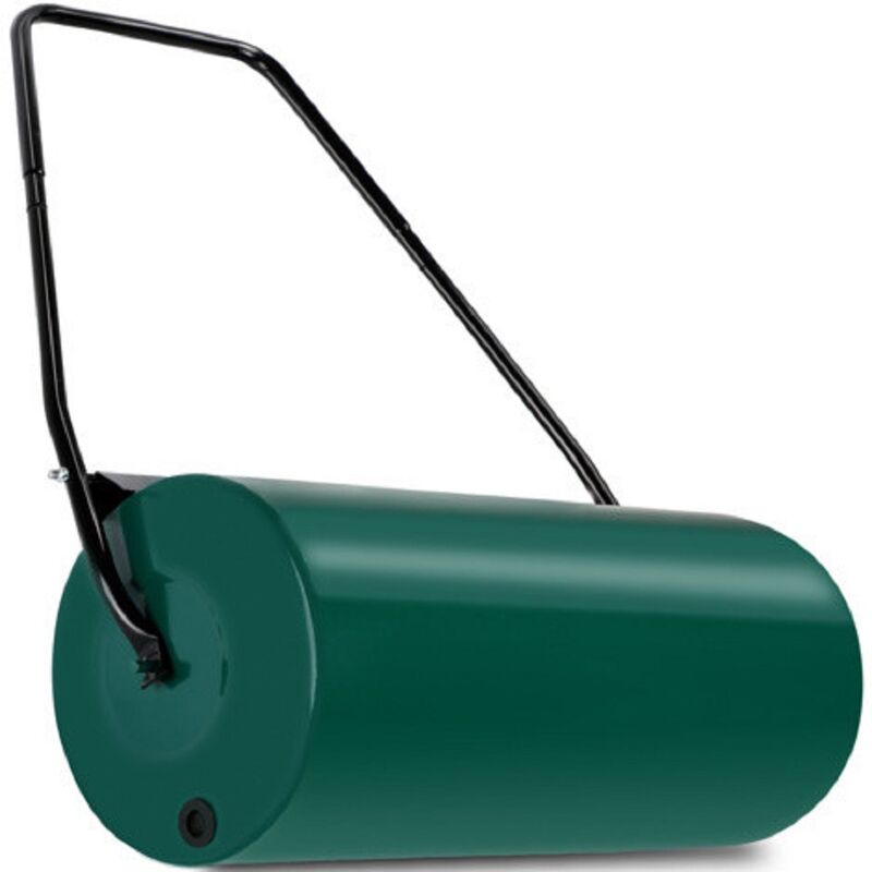 

48L Rodillo de acero para jardín, diámetro 32 cm, rodillo compresor - Verde - Plata