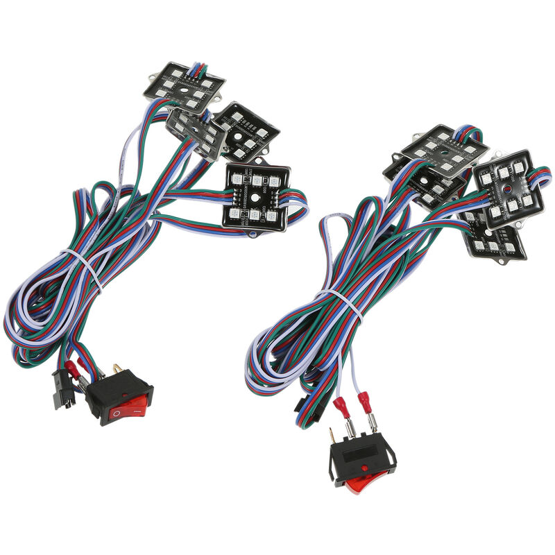 

48Led 5050RGB Luces de ambiente Luces de lectura de coche Luces decorativas de coche Camioneta Casa Luces de coche Luz blanca 8 unids / set