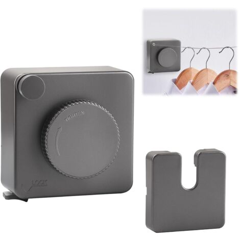 4,8m Corde à Linge RéTractable, Etendoir Retractable Linge Exterieur, Corde à Linge Murale en Acier Inoxydable, Fil A Linge IntéRieur Enrouleur Fil