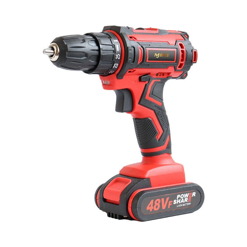 Image of Gotrays - 48V 28Nm Akku-Akkuschrauber mit Schlagbohrfunktion, Rot