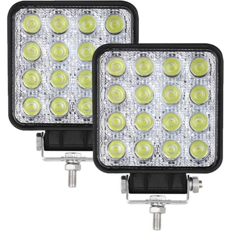 QIEDIE 48W 16LEDs Auto Arbeitslicht Fahrlampe Flutlichtstrahl Lichtleiste für Offroad SUV LKW 2St