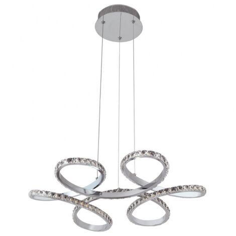 48w 4000k Dragon Chrome / Crystal Pendentif Lampe 4800lm Regx50x50 FABRILAMP.