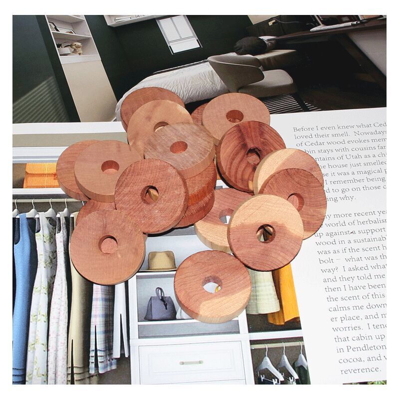 48x Anti Mites Textiles Répulsif effectif au cèdre pour armoires et cintres - Piège et prévention naturels contre les mites