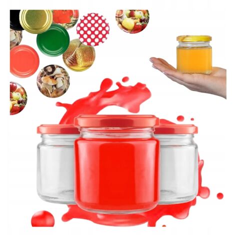 48x Barattolo 200ML + TAPPO FI66 MARMELLATE CONSERVE MONOCOMPARTO DESSERT MIELE