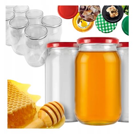 48x Barattolo 815ml per CONSERVE DI FUNGHI CON MIELE CONFETTURE vasetti di vetro + coperchio Ø 82