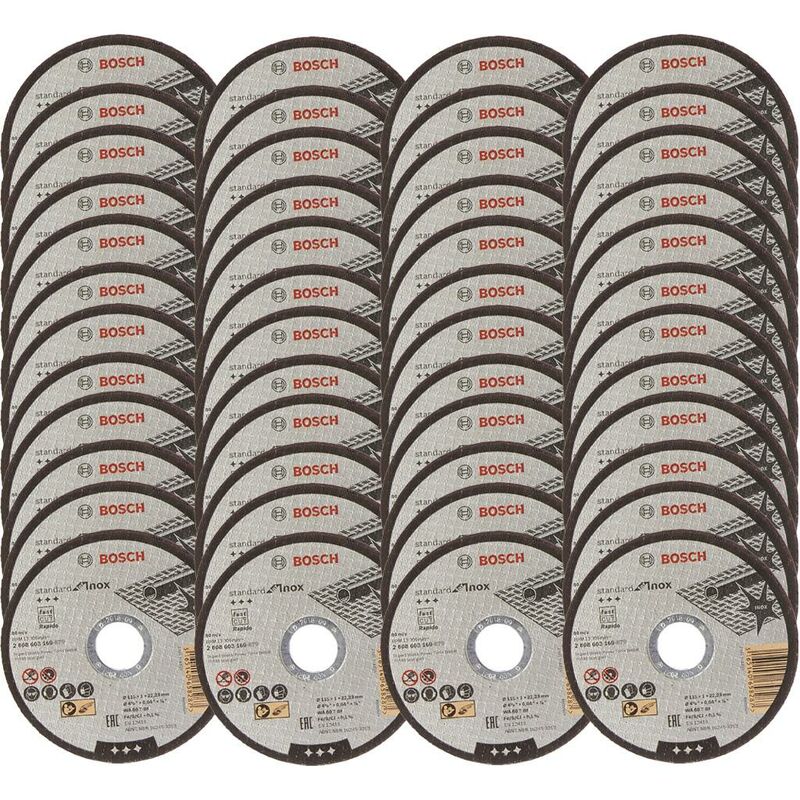Bosch - 48x 115mm 1mm Thin Slit Cutting Discs Blades Inox Rapido 4.5' 2608603169