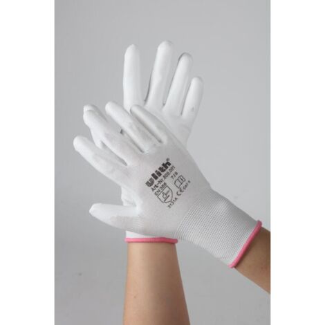 48x Maler Handschuhe PU Beschichtung Weiß Arbeit Montage Lackieren Schutz Farben