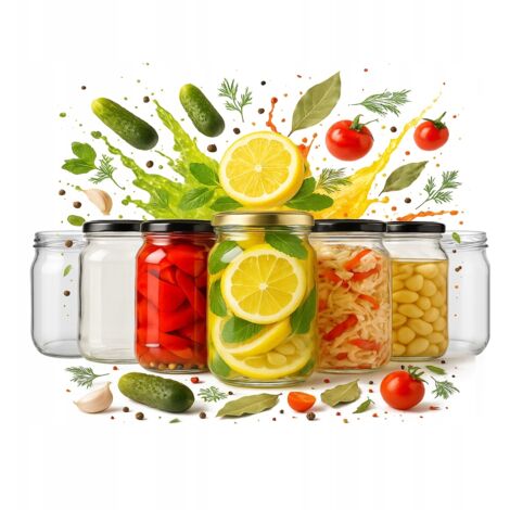 48x Tarro 500ml Frascos de cristal SIMPLES para MERMELADA MIEL CONSERVAS PEPINOS