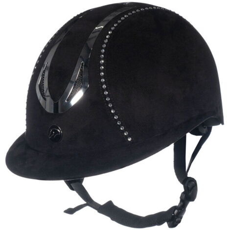 49-51 CM, nero: Cap equitazione modello Illusion diamond con rotella di regolazione e strass decorativi