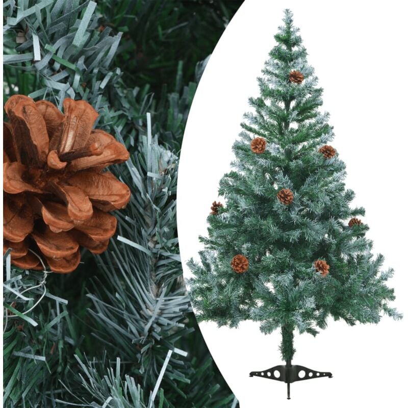 Vidaxl - Frosted Christmas Tree with Pinecones 150 cm