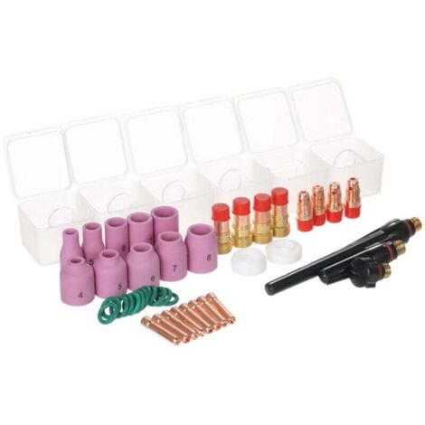 49 pièces d'accessoires pour poste à souder Fil fourré, kit d'accessoires pour soudage TIG, consommables pour pistolet de soudage TIG pour torche de soudage TIG WP - 9/17/18/26