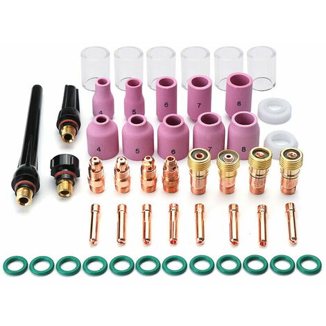49 pièces torche de soudage TIG lentille à gaz trapue 10 Kit de tasse en verre Pyrex pour WP-17/18/26