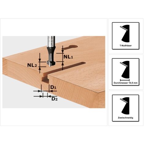 491035 Festool Fresa per scanalature a T HW S8 D10,5/NL13