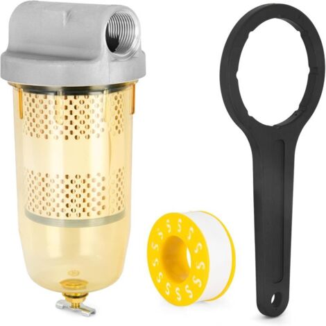 496 Conjunto de filtro de tanque de combustible para automóvil con llave, separador transparente de agua/gasolina/diésel