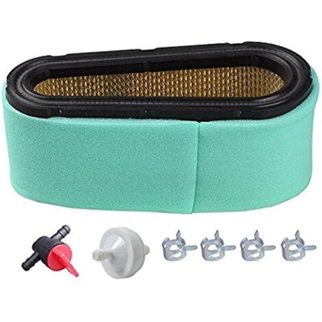 496894S 496894 Filtre à air 272403 Préfiltre 394358S Filtre à Carburant 494768 Valve d'arrêt de Carburant Compatible with Briggs & Stratton 12,5-17 HP