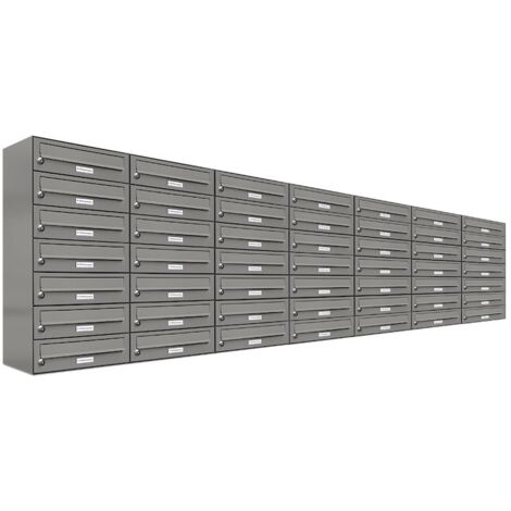 49er Premium Briefkasten Aluminiumgrau RAL Farbe 9007 für Außen Wand Postkasten 7x7