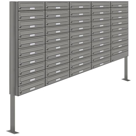 49er Premium Standbriefkasten  RAL 9007 freistehend Postkasten Ständer 5x10