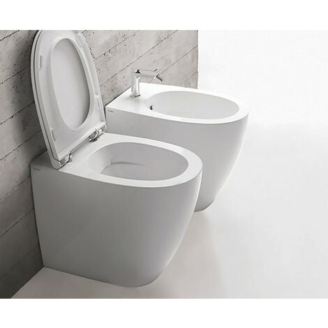 Azzurra - CLIK filomuro 52 cm Wc easy clean + bidet + coprivaso soft close