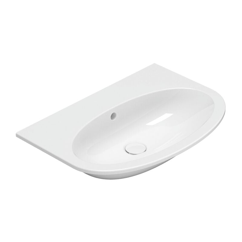 Lavabo 4all sospeso cm. 70x48 senza foro bianco lucido di